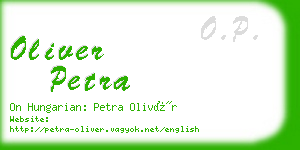 oliver petra business card